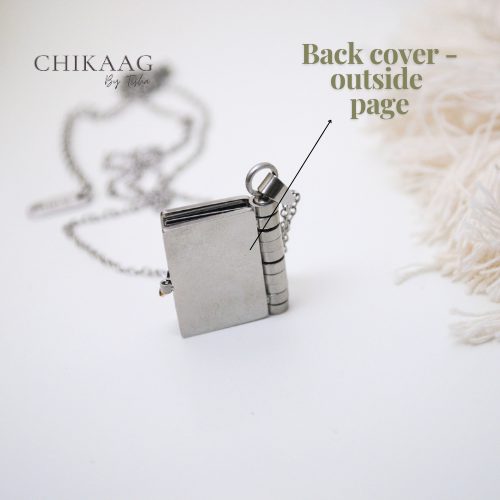 Our Story - Secret message Book custom Necklace - Silver