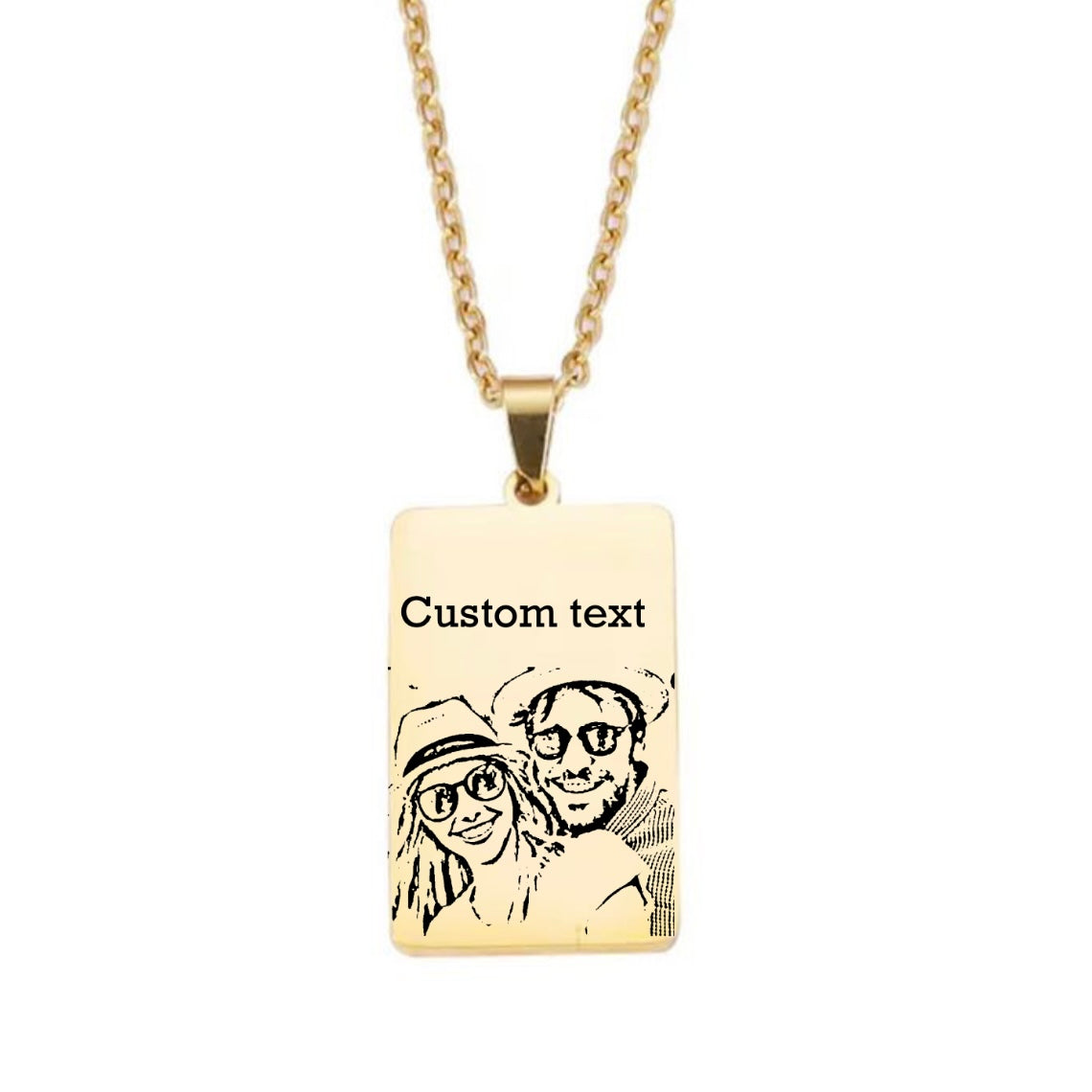 Custom Bar Pendant Necklace - Gold - CHIKAAG