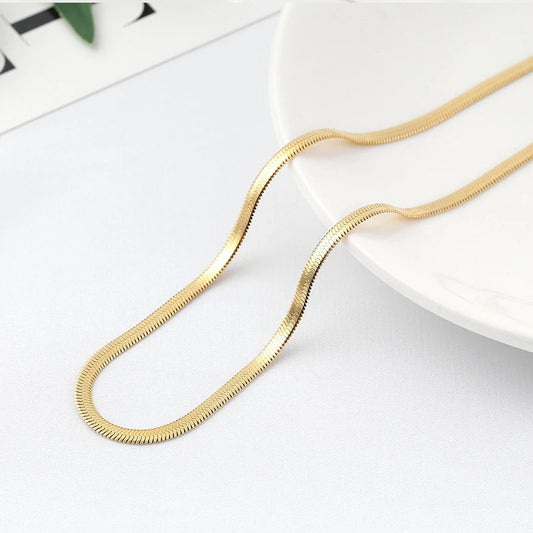 Snake Chain Necklace - Gold - CHIKAAG