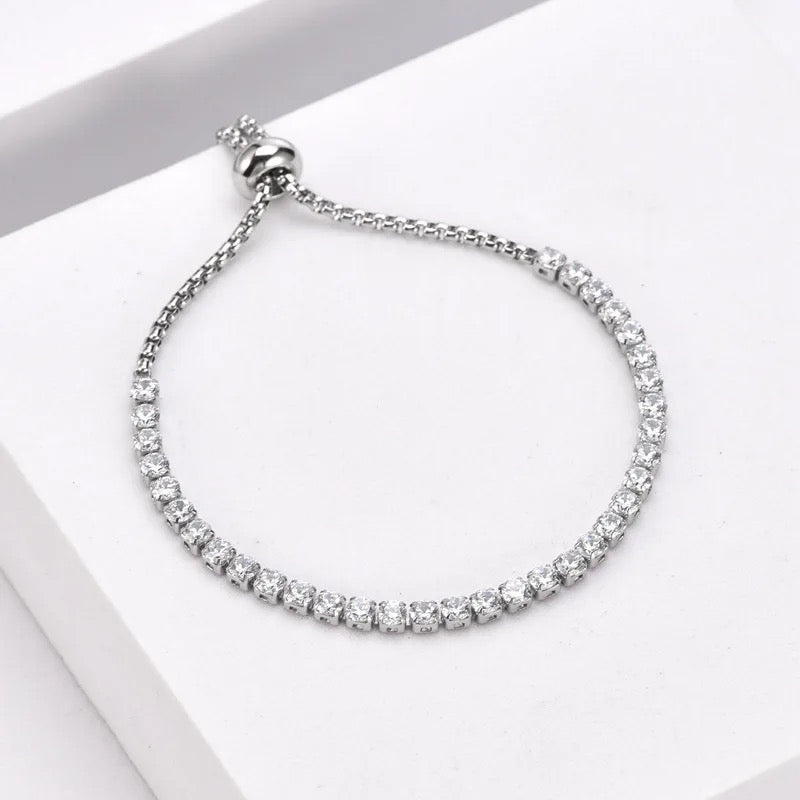 Tennis Bracelet- Silver - CHIKAAG
