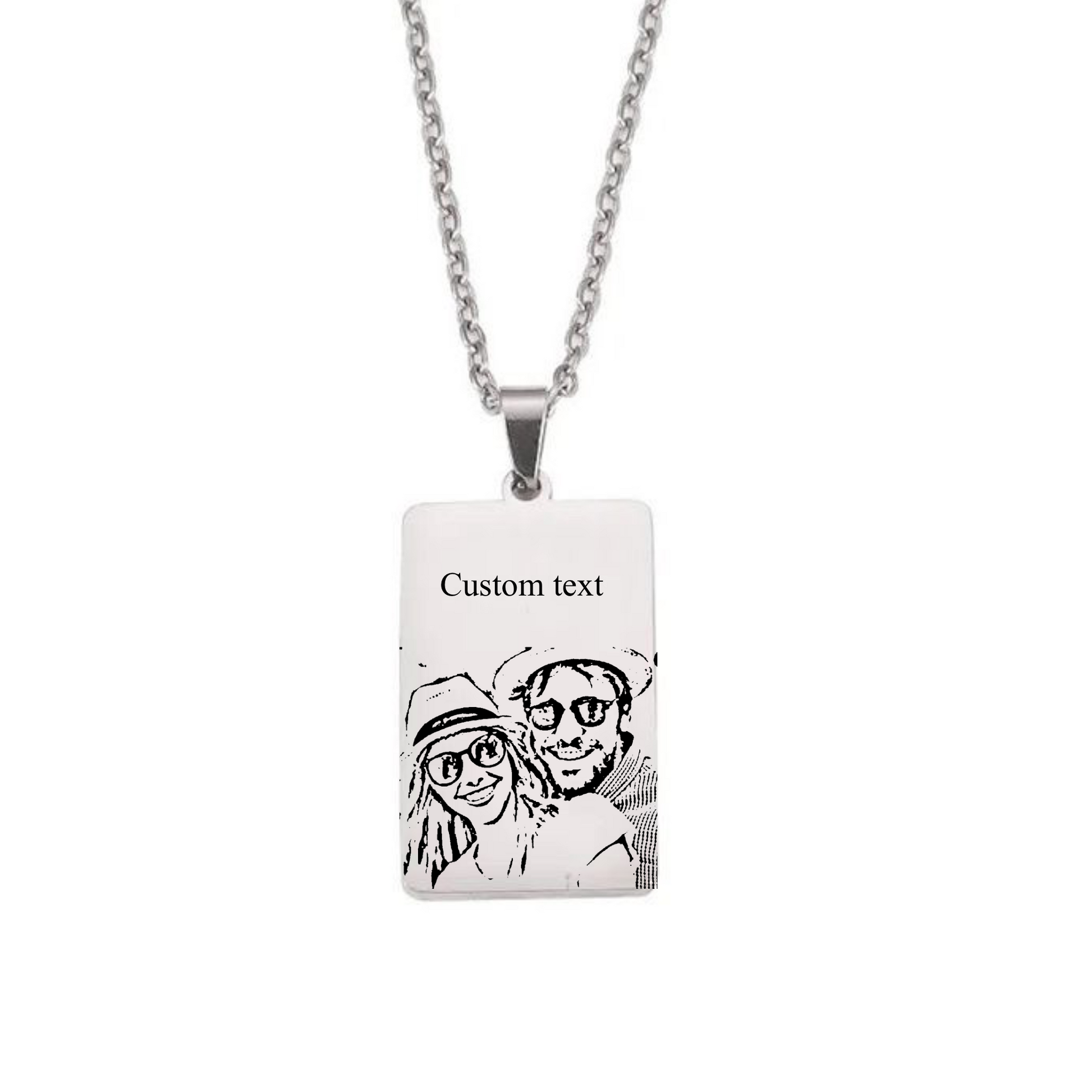 Custom Bar Pendant Necklace - Silver - CHIKAAG