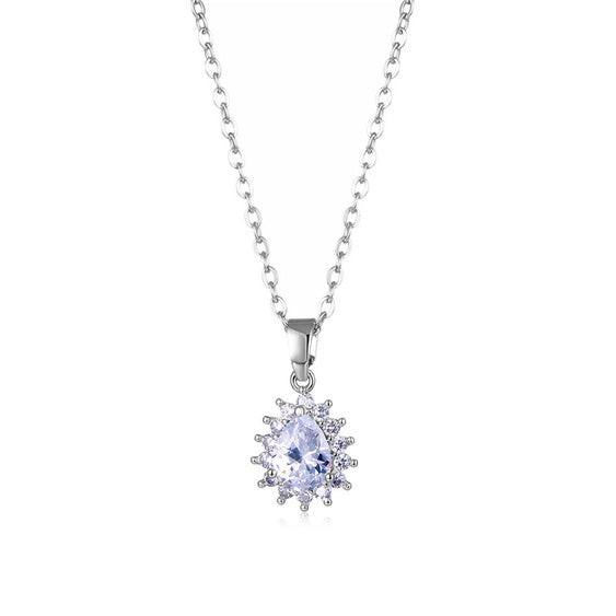 Shiny Drop Necklace - Silver - CHIKAAG