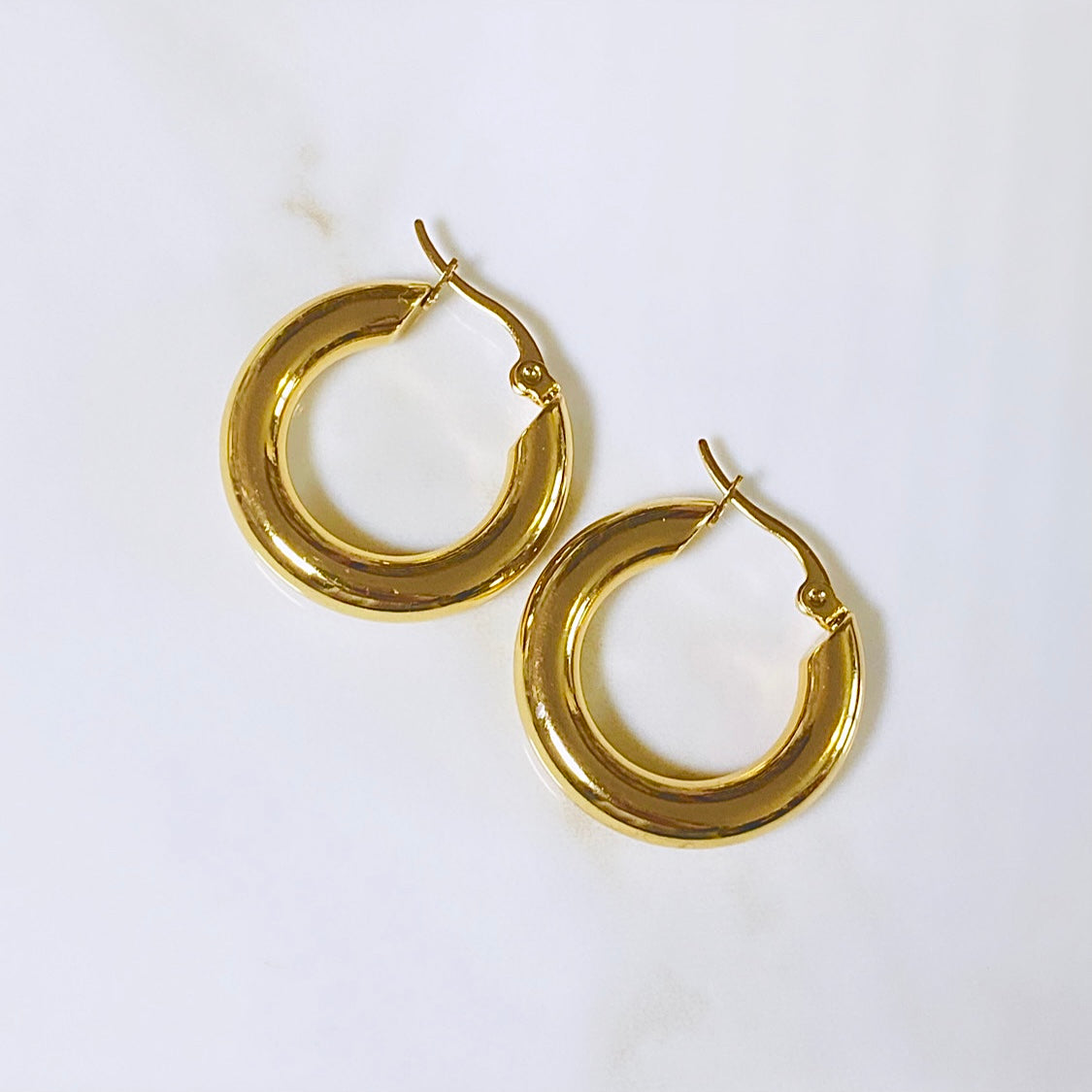 Gold Chunky Hoop earrings- Gold - CHIKAAG