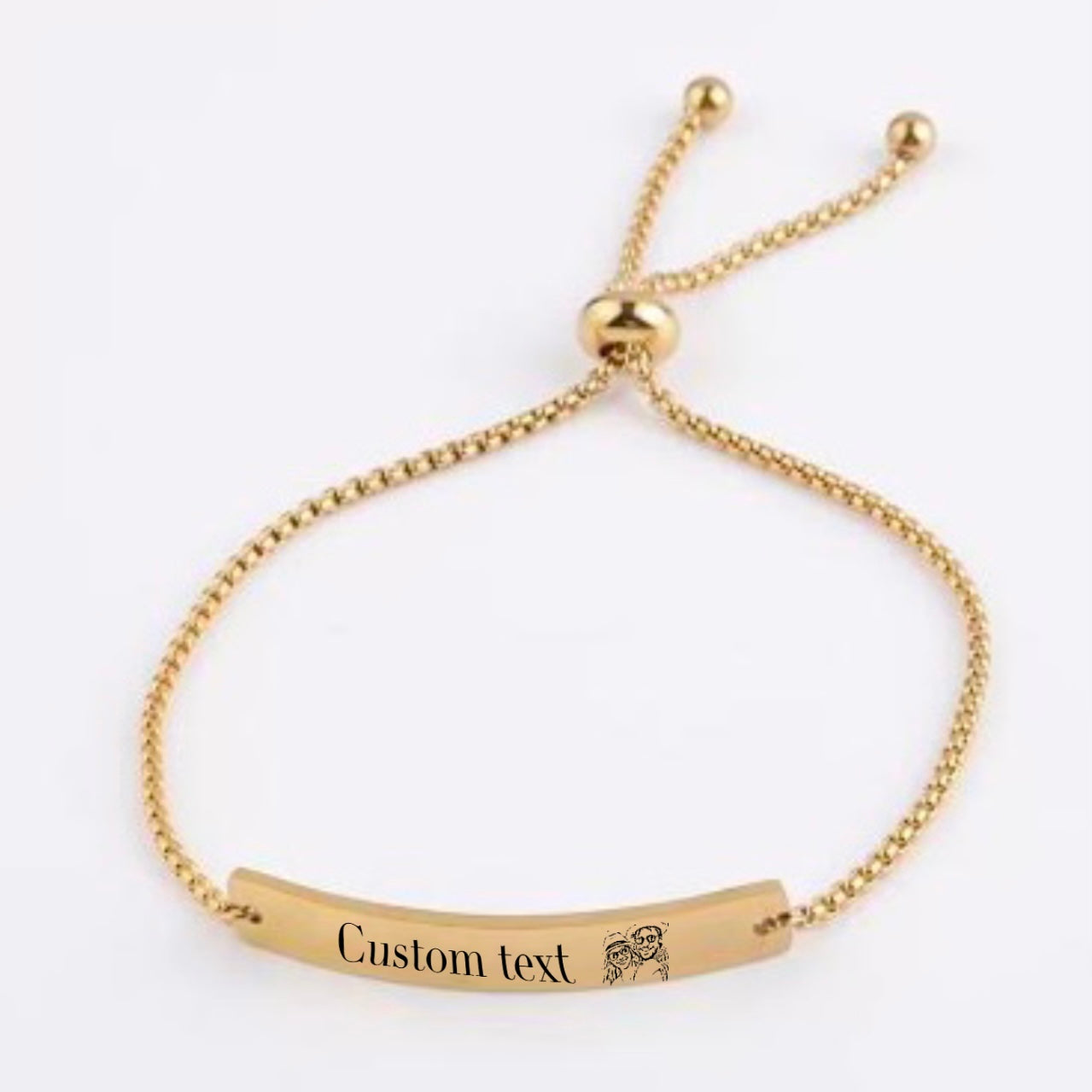Custom slider Bar Bracelet  - Gold - CHIKAAG