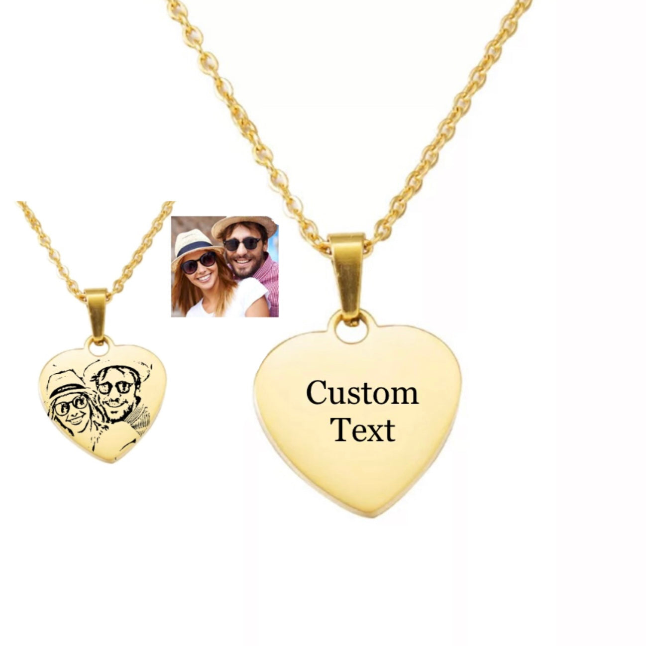 Custom Heart Necklace - Gold - CHIKAAG