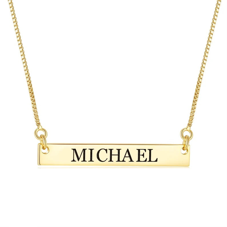 Custom Bar Necklace - Gold - CHIKAAG