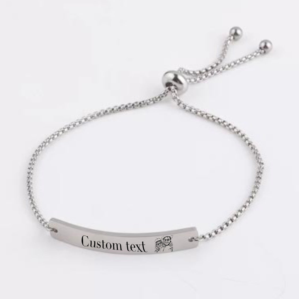 Custom slider Bar Bracelet - Silver - CHIKAAG