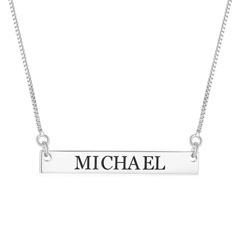 Custom Bar Necklace - Silver - CHIKAAG